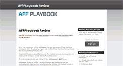 Desktop Screenshot of affplaybookreviews.com